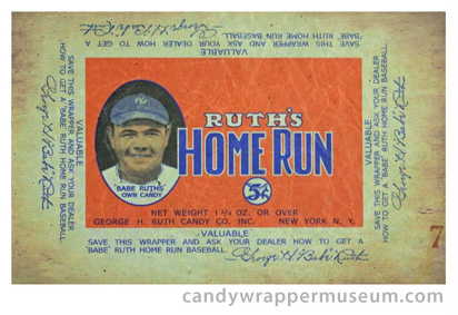 Babe Ruth's Home Run Chocolate Coated Candy Bar